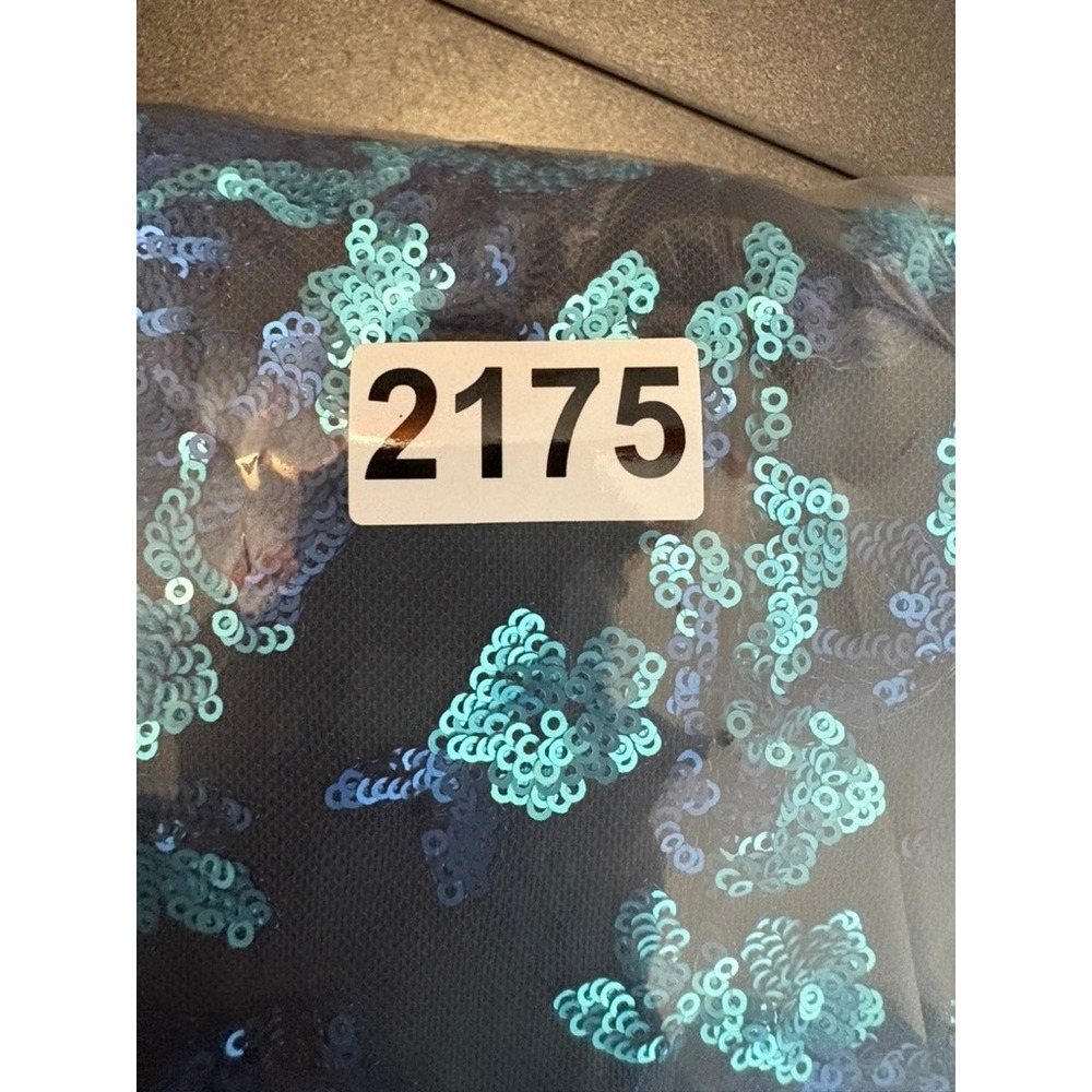 BCBGMAXAZRIA Dress Womens 2 Blue Sequin Mesh Yoke Sleeveless Bodycon Cocktail‎ - Picture 11 of 11